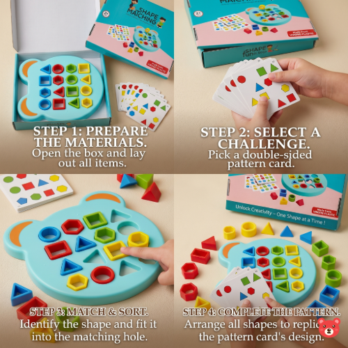 Educational Shape Matching Board Game – Interactive Color Sorting Puzzle