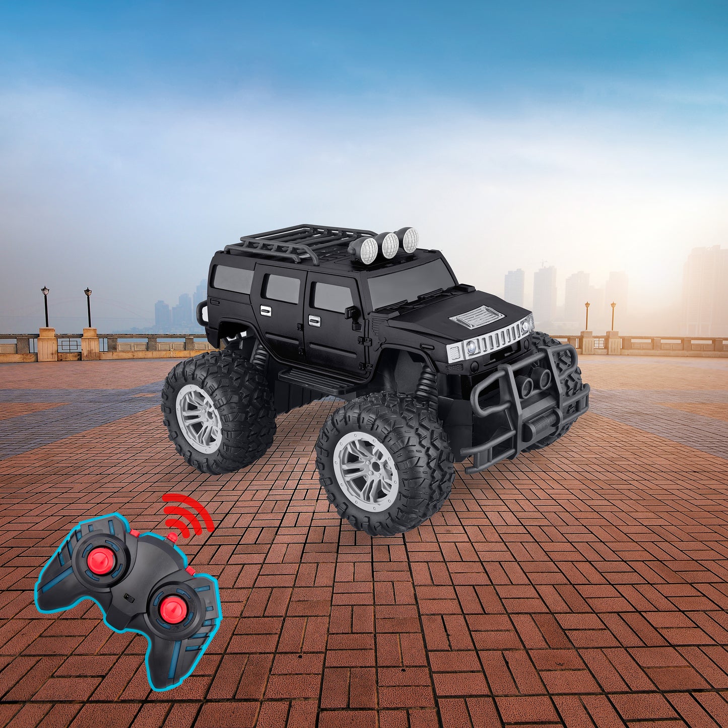 JEEP All-Terrain 4WD Monster Remote Control Car (BLACK AND MAROON COLOUR)