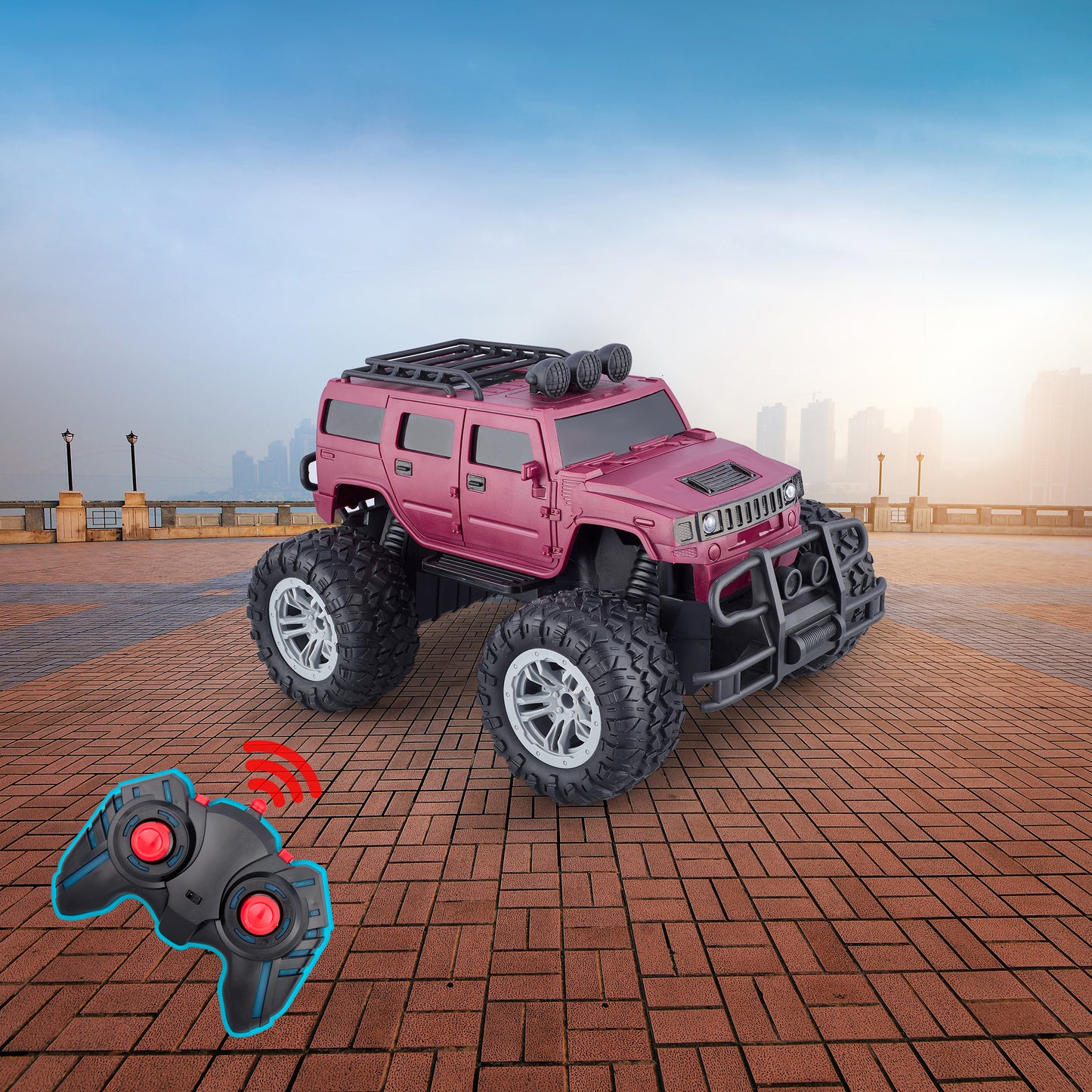 JEEP All-Terrain 4WD Monster Remote Control Car (BLACK AND MAROON COLOUR)