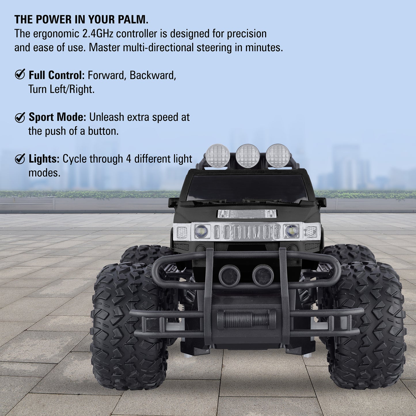 JEEP All-Terrain 4WD Monster Remote Control Car (BLACK AND MAROON COLOUR)