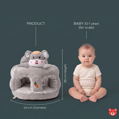 Premium Plush Baby Support Seat Sofa – Ergonomic Learning-to-Sit Chair with Non-Slip Base and Washable Cover for Infants (0-1 Year)