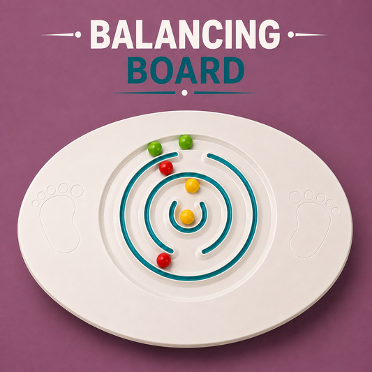 Balancing Board Maze Game with Colorful Balls – Oval Balance Board for Kids