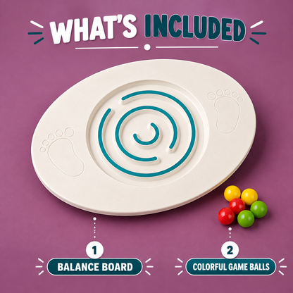 Balancing Board Maze Game with Colorful Balls – Oval Balance Board for Kids