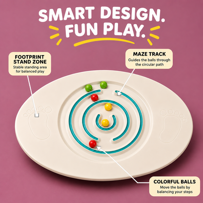Balancing Board Maze Game with Colorful Balls – Oval Balance Board for Kids