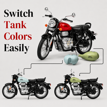 Royal Enfield Classic 350 Die-Cast Toy Bike | Pull Back & 2 Seat Modes
