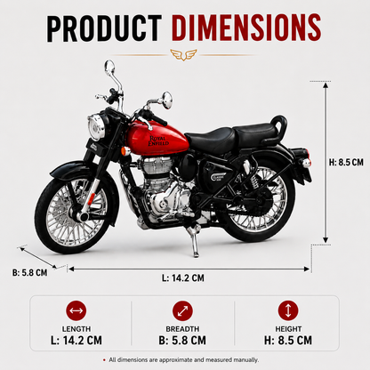 Royal Enfield Classic 350 Die-Cast Toy Bike | Pull Back & 2 Seat Modes