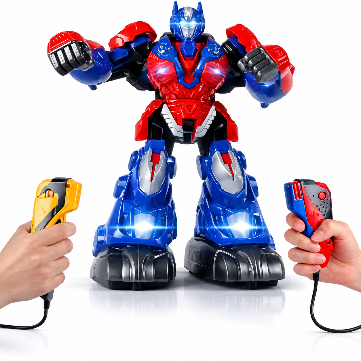Interactive RC Robot Set for Kids – Battle Robots with Controllers, Lights & Sounds, Educational Toy - [ Multi Color ]