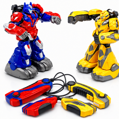 Interactive RC Robot Set for Kids – Battle Robots with Controllers, Lights & Sounds, Educational Toy - [ Multi Color ]