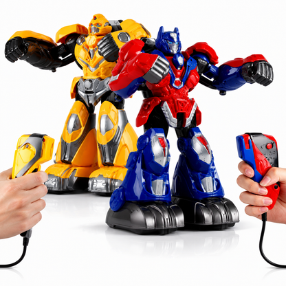 Interactive RC Robot Set for Kids – Battle Robots with Controllers, Lights & Sounds, Educational Toy - [ Multi Color ]