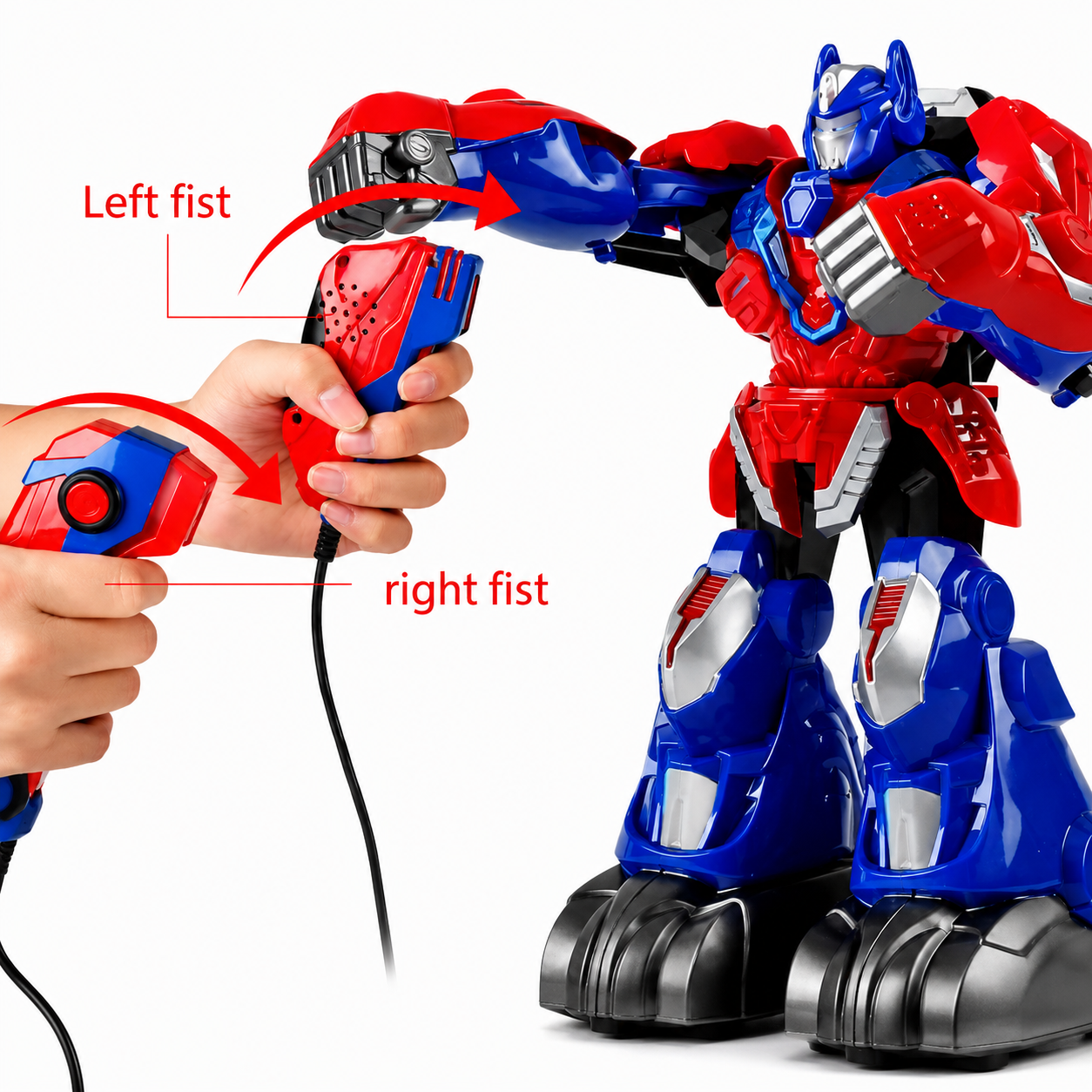Interactive RC Robot Set for Kids – Battle Robots with Controllers, Lights & Sounds, Educational Toy - [ Multi Color ]