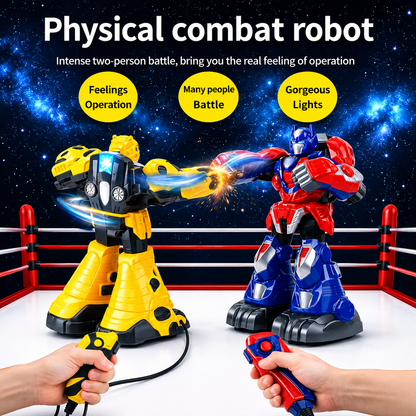 Interactive RC Robot Set for Kids – Battle Robots with Controllers, Lights & Sounds, Educational Toy - [ Multi Color ]