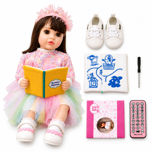AI Reborn Baby Doll with Smart Remote, Voice Recording, Storytelling, Music & Learning Features for Kids