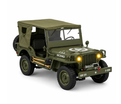 Classic Army Jeep with Steering Wheel | Realistic Off-Road R/C Vehicle