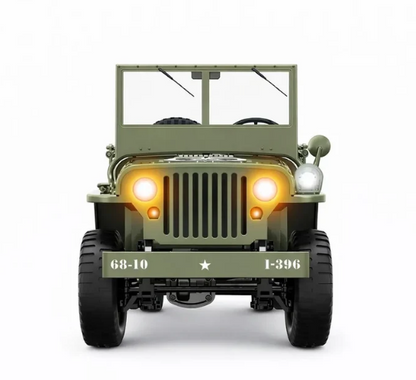 Classic Army Jeep with Steering Wheel | Realistic Off-Road R/C Vehicle