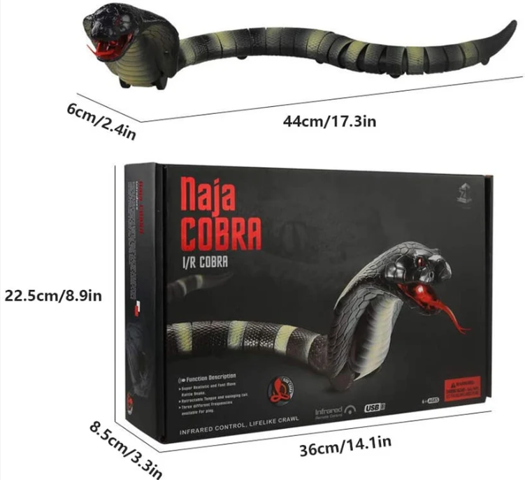 Remote Control Realistic Cobra Snake Toy – Electric RC Snake with Remote Control for Kids