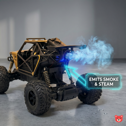 4WD Off-Road Remote Control Rock Climber – 2.4GHz RC Monster Truck with Dual Motors,Realistic Smoke & Steam Effect