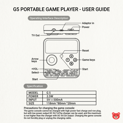 G5 Portable Handheld Retro Video Game Console