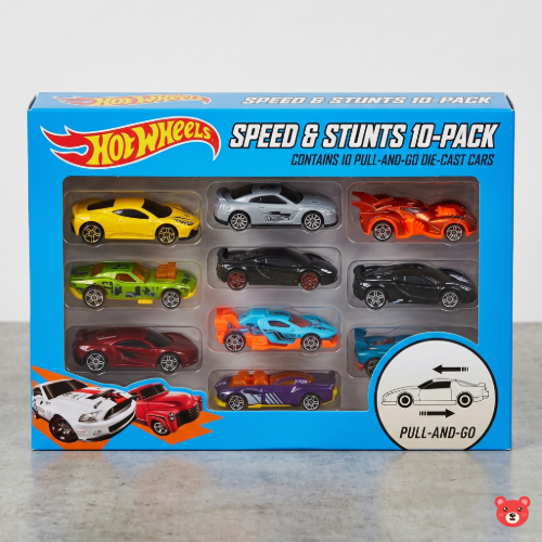 Speed & Stunts: Hot Wheels 10-Pack Pull-and-Go Metal Cars