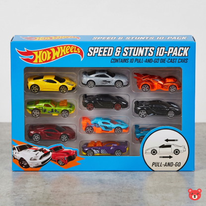 Speed & Stunts: Hot Wheels 10-Pack Pull-and-Go Metal Cars