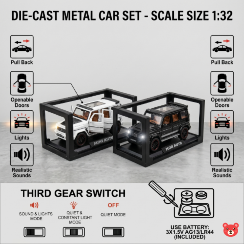 1:32 Brabus G-Class Die-Cast Metal Car Set | Premium Brabus Metal (PACK OF 1)