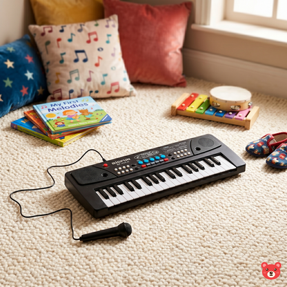 Kids Musical Keyboard Piano with Microphone – Educational Music Toy for Boys & Girls