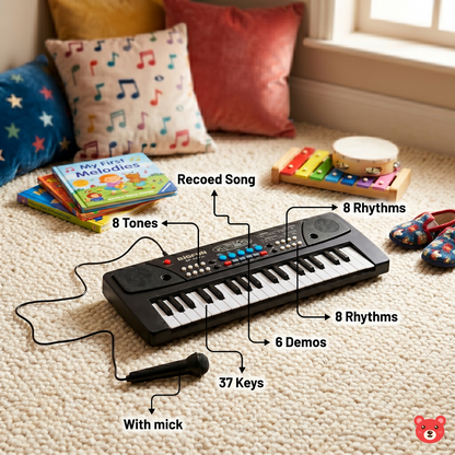 Kids Musical Keyboard Piano with Microphone – Educational Music Toy for Boys & Girls