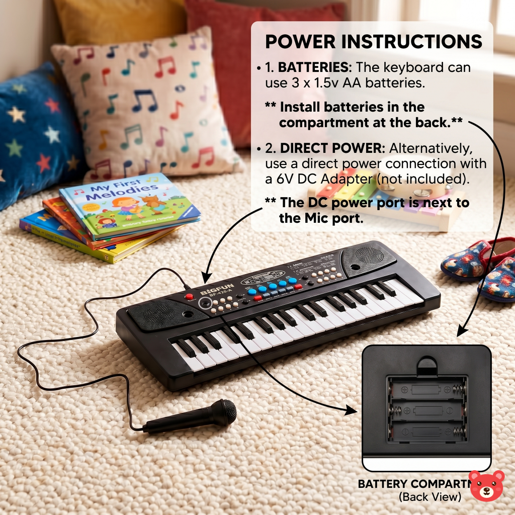 Kids Musical Keyboard Piano with Microphone – Educational Music Toy for Boys & Girls