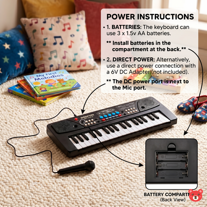 Kids Musical Keyboard Piano with Microphone – Educational Music Toy for Boys & Girls