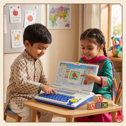 Educational Kids Laptop Toy with Mouse – 20 Learning Activities, Interactive Games, and Dual Power Plug & Play Feature (Ages 3+)