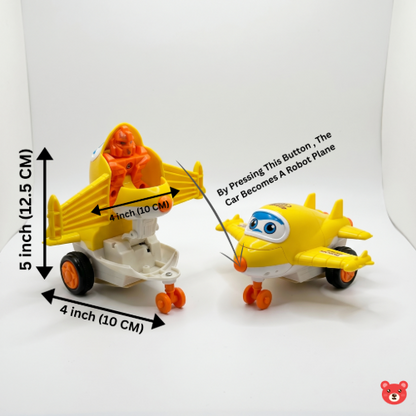 2-in-1 Transforming Robot Airplanes: Pop-Up Action Toys PACK OF 1