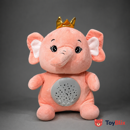Musical Elephant Plush Toy with Star Night Light Projector & Soothing Sounds