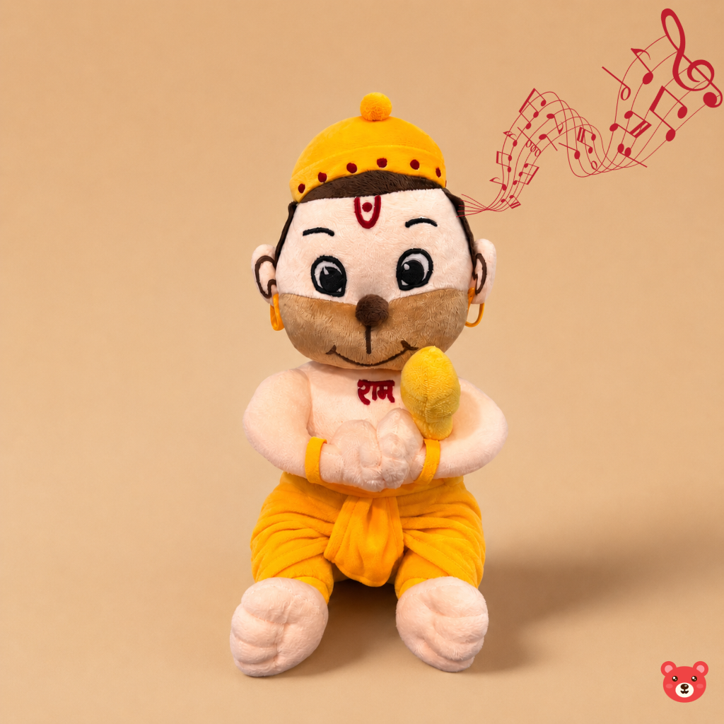 Hanumanji Musical Plush Toy – Soft, Devotional & Baby-Safe Eco-Friendly Toy 30CM