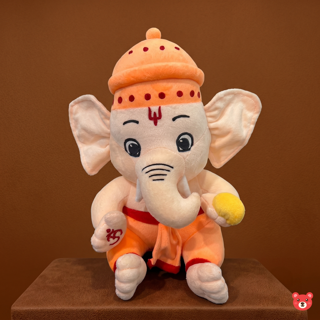 My Ganeshji Musical Plush Toy – Soft, Devotional & Baby-Safe Eco-Friendly Toy (28 CM)