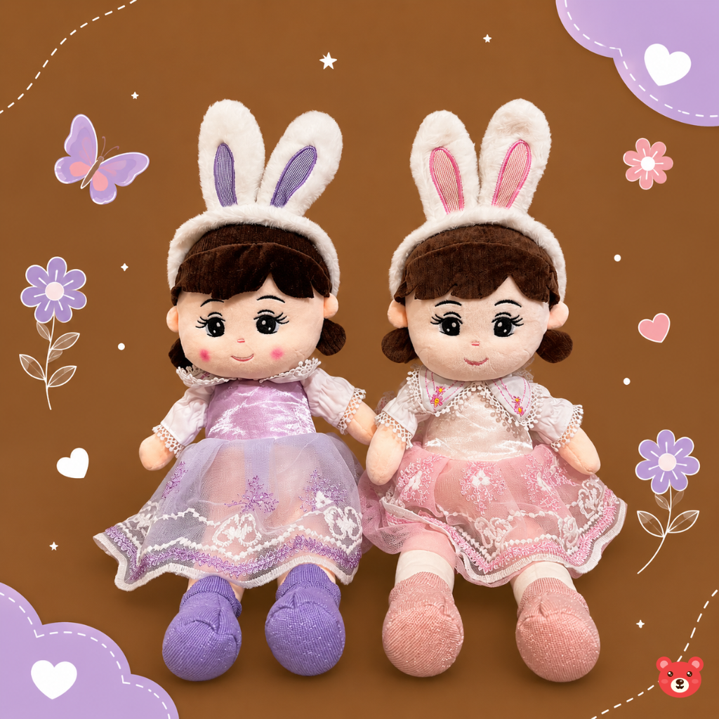 Teddy Cute Rabbit Ears Princess Plush Doll (45CM,60CM AND 70CM)