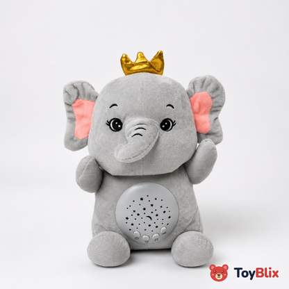 Musical Elephant Plush Toy with Star Night Light Projector & Soothing Sounds