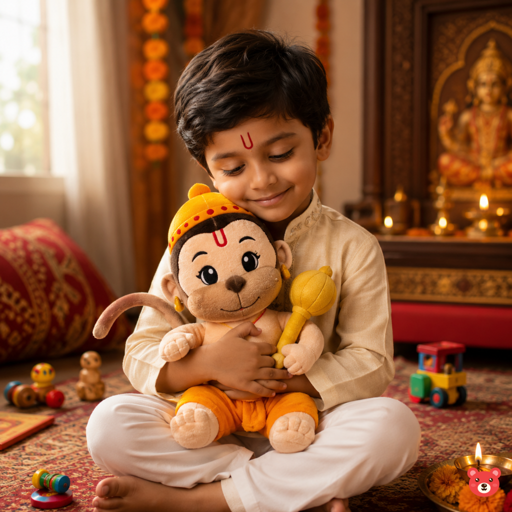 Hanumanji Musical Plush Toy – Soft, Devotional & Baby-Safe Eco-Friendly Toy 30CM