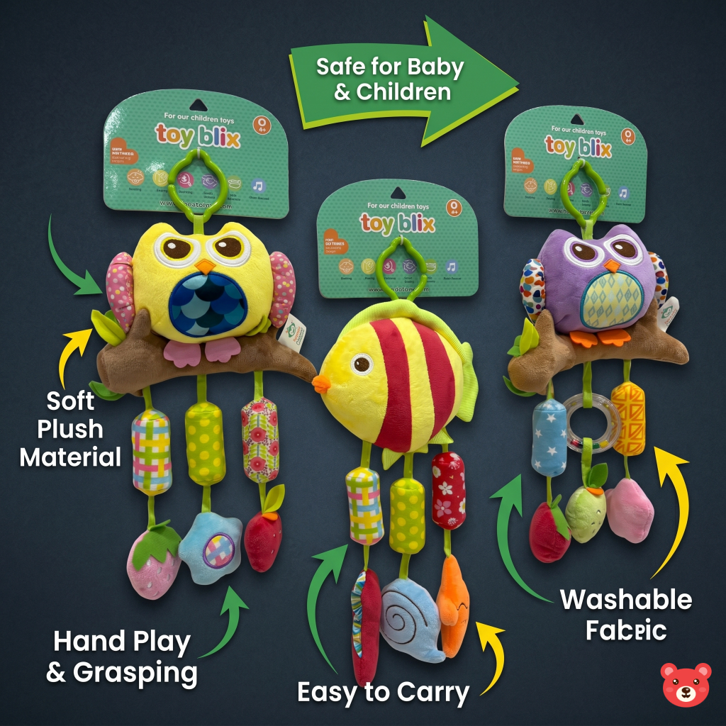 Soft Plush Hanging Rattle Toys for Babies (Pack Of 1)