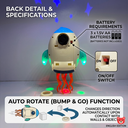 Interactive Electric Space Rocket Toy with Spray & Projection (LIGHTING&MUSICAL)