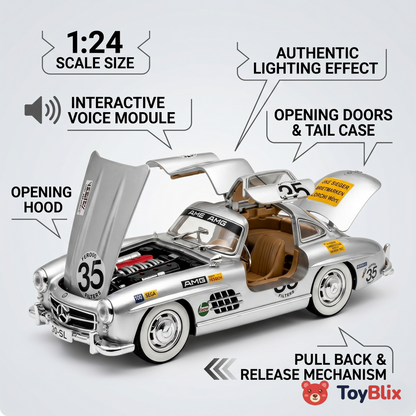Mercedes AMG-300SL Vintage 1:24 Scale Die-Cast Racing Car