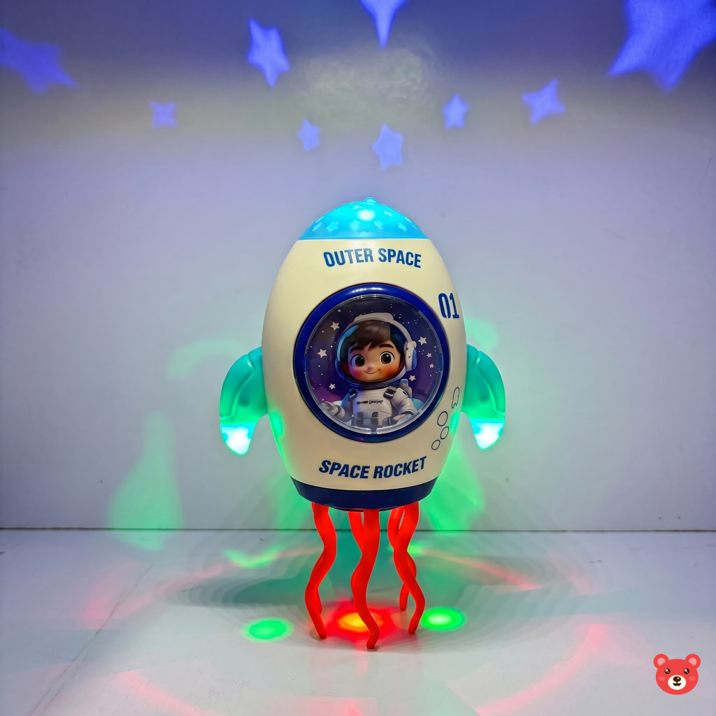 Interactive Electric Space Rocket Toy with Spray & Projection (LIGHTING&MUSICAL)