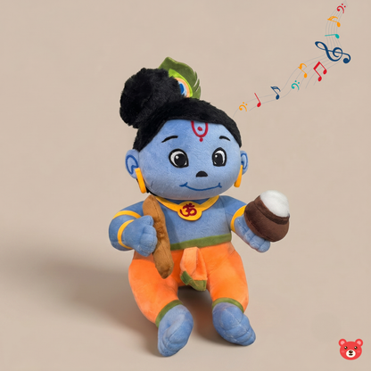 Little Krishna Musical Plush Toy – Soft, Devotional & Baby-Safe Eco-Friendly Toy (28 CM)