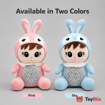 Musical Baby Rabbit Plush Doll with Star Night Light Projector & Soothing Lullabies (28 cm)