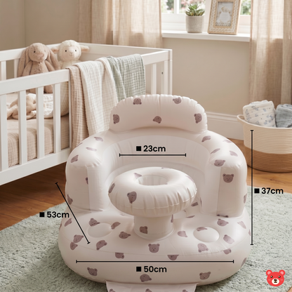 Premium Inflatable Baby Support Seat – Ergonomic Learning-to-Sit Chair with Built-in Air Pump and Bath Drain Holes