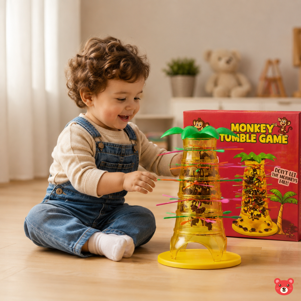 Monkey Tumble Tower Board Game – Interactive Family Strategy Game