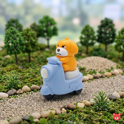 Press and Go Dog Scooter Toy – Friction Powered Wind-Up Crawling Toy for Toddlers