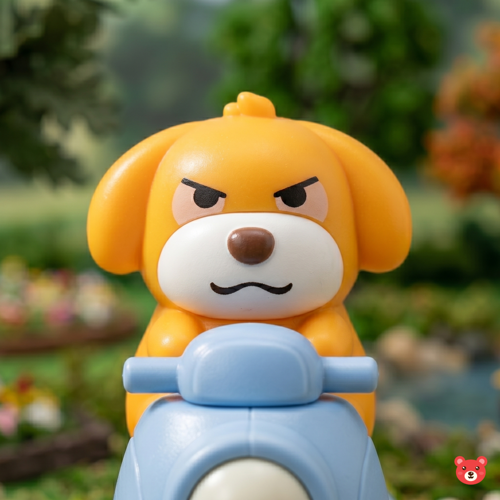 Press and Go Dog Scooter Toy – Friction Powered Wind-Up Crawling Toy for Toddlers