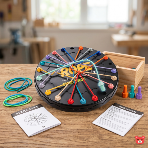 Rope Challenge Brain Teaser Board Game – Interactive Stem Geometry Puzzle