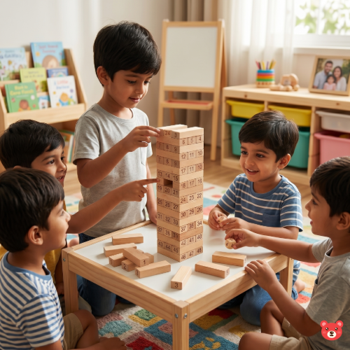 Premium 54-Piece Wooden Numeric Tower Challenge Game | Zenga Toy