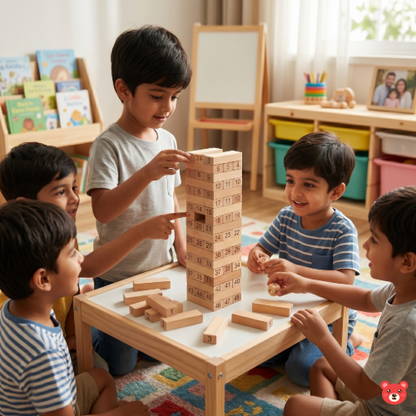 Premium 54-Piece Wooden Numeric Tower Challenge Game | Zenga Toy